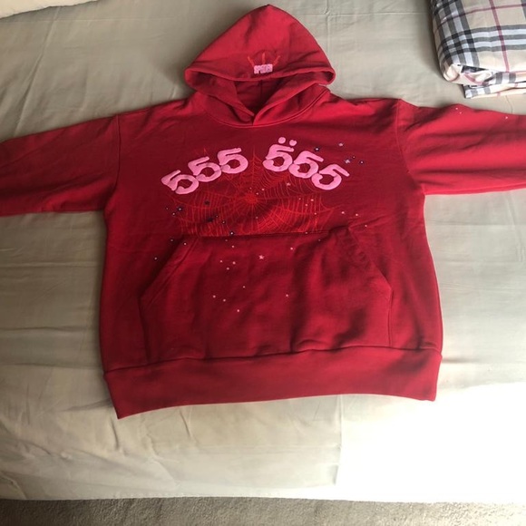 Sp5der Red 555 Hoodie - Brand New - Picture 5 of 5